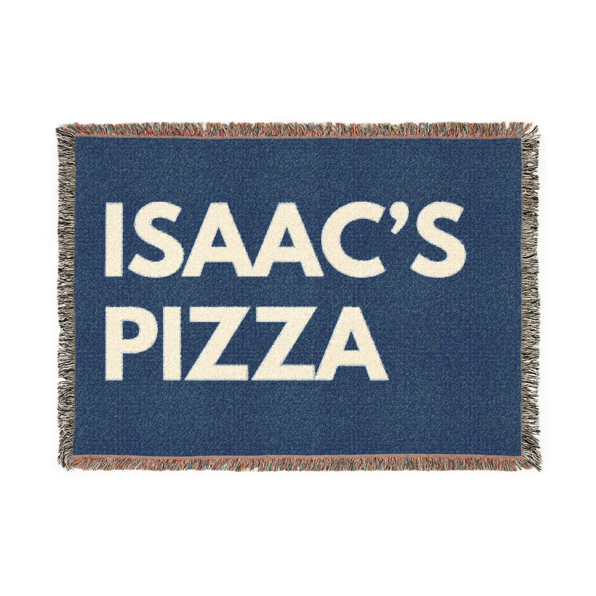Isaac's Pizza Woven Blanket — Retro Pizzeria Throw Blanket